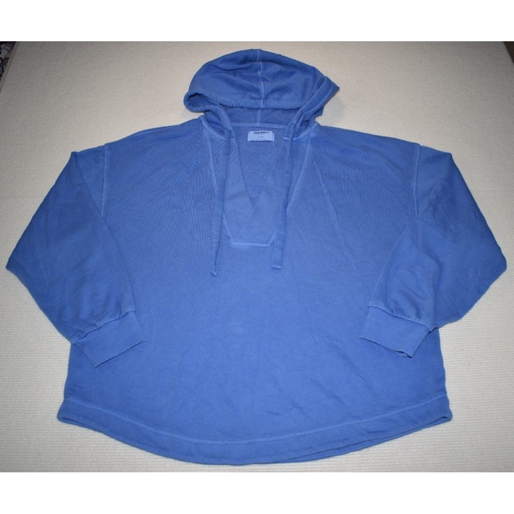 Old Navy Blue Hoodie Women's V Neck Size Medium